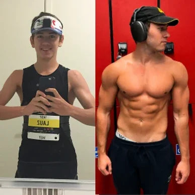 Jonas before and after muscle gain transformation